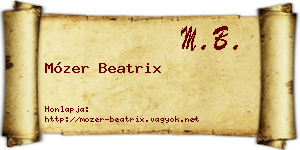 Mózer Beatrix névjegykártya